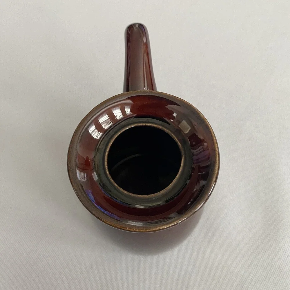 Crate & Barrel Sauce Pot With Lid Ceramic Porcelain Soy Sauce Pitcher Pourer